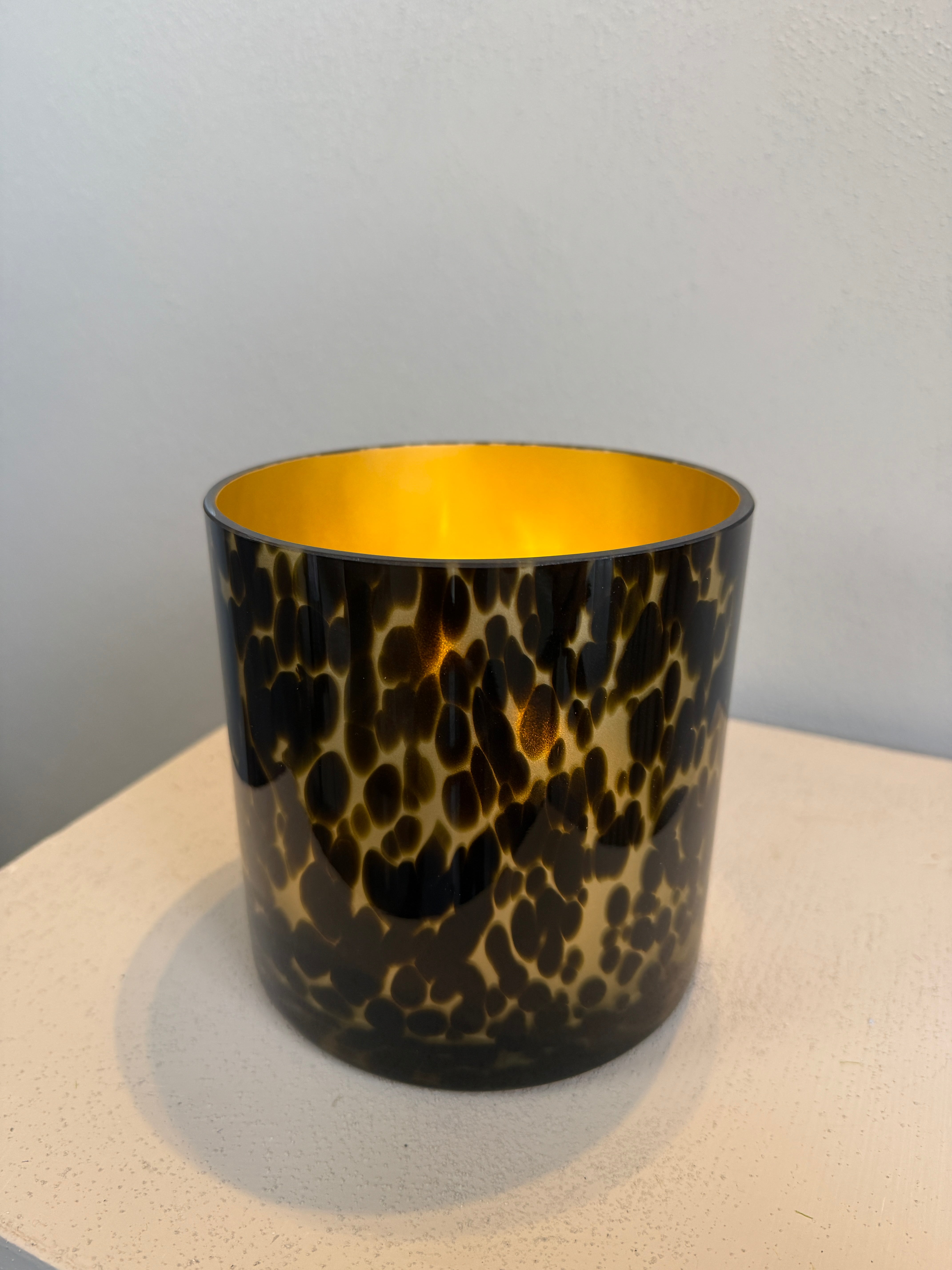 Waxinelichthouder Celtic gold cheetah Ø15 cm