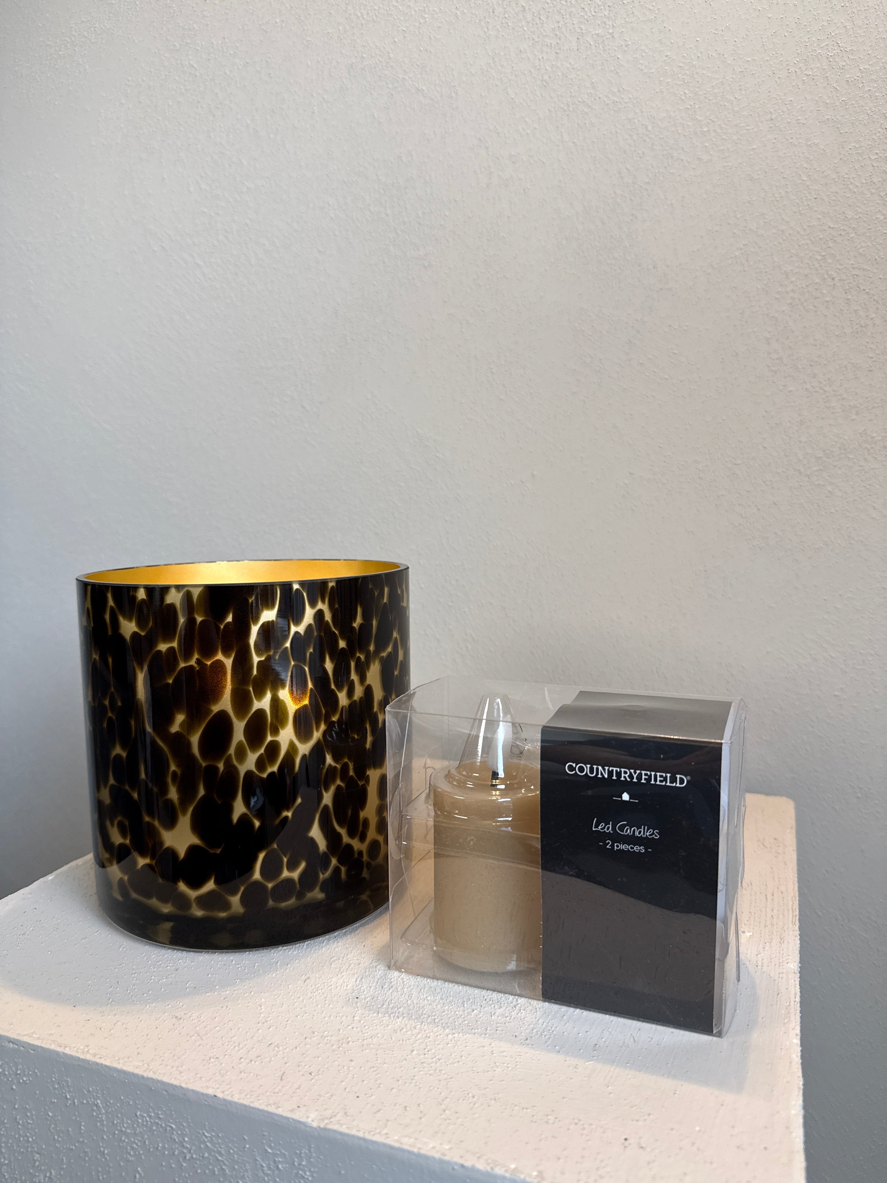 Waxinelichthouder Celtic gold cheetah Ø15 cm