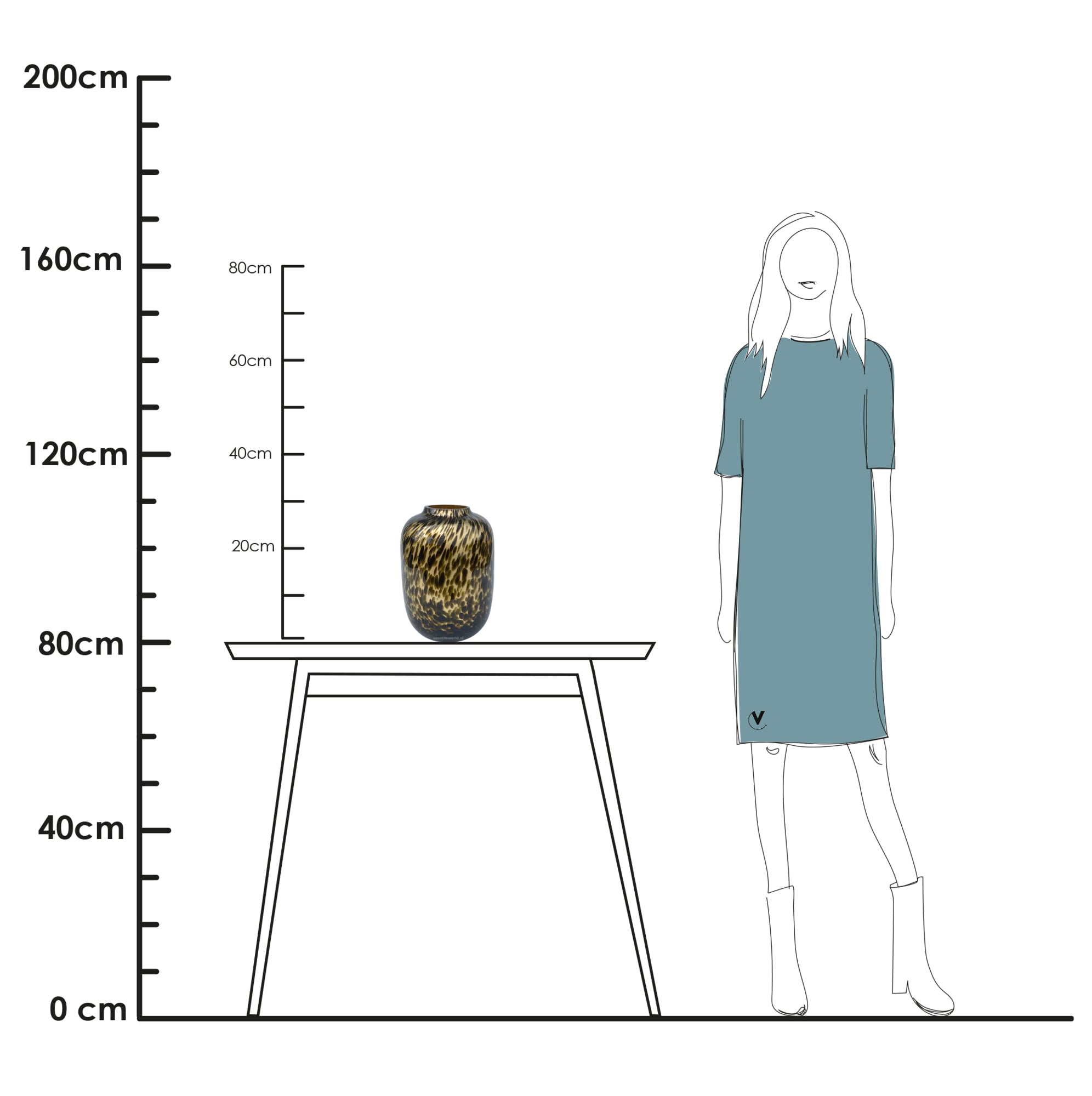 Vaas Artic S Old Gold Cheetah Ø21 x H29 cm