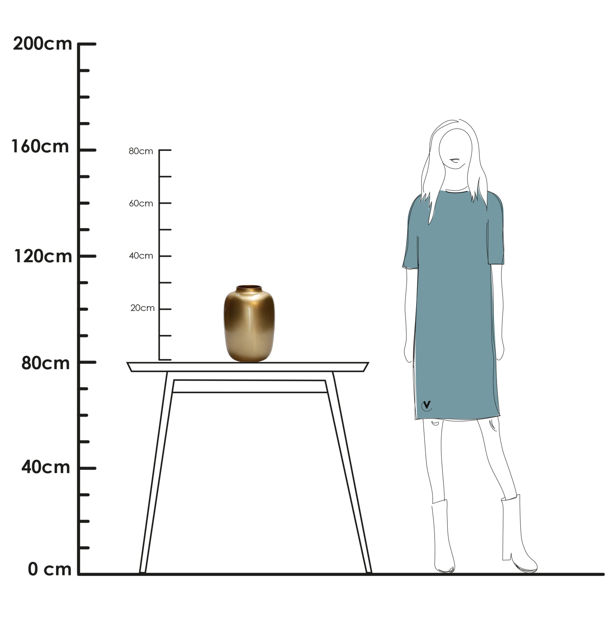 Vaas Artic S Gold Ø21 x H29 cm
