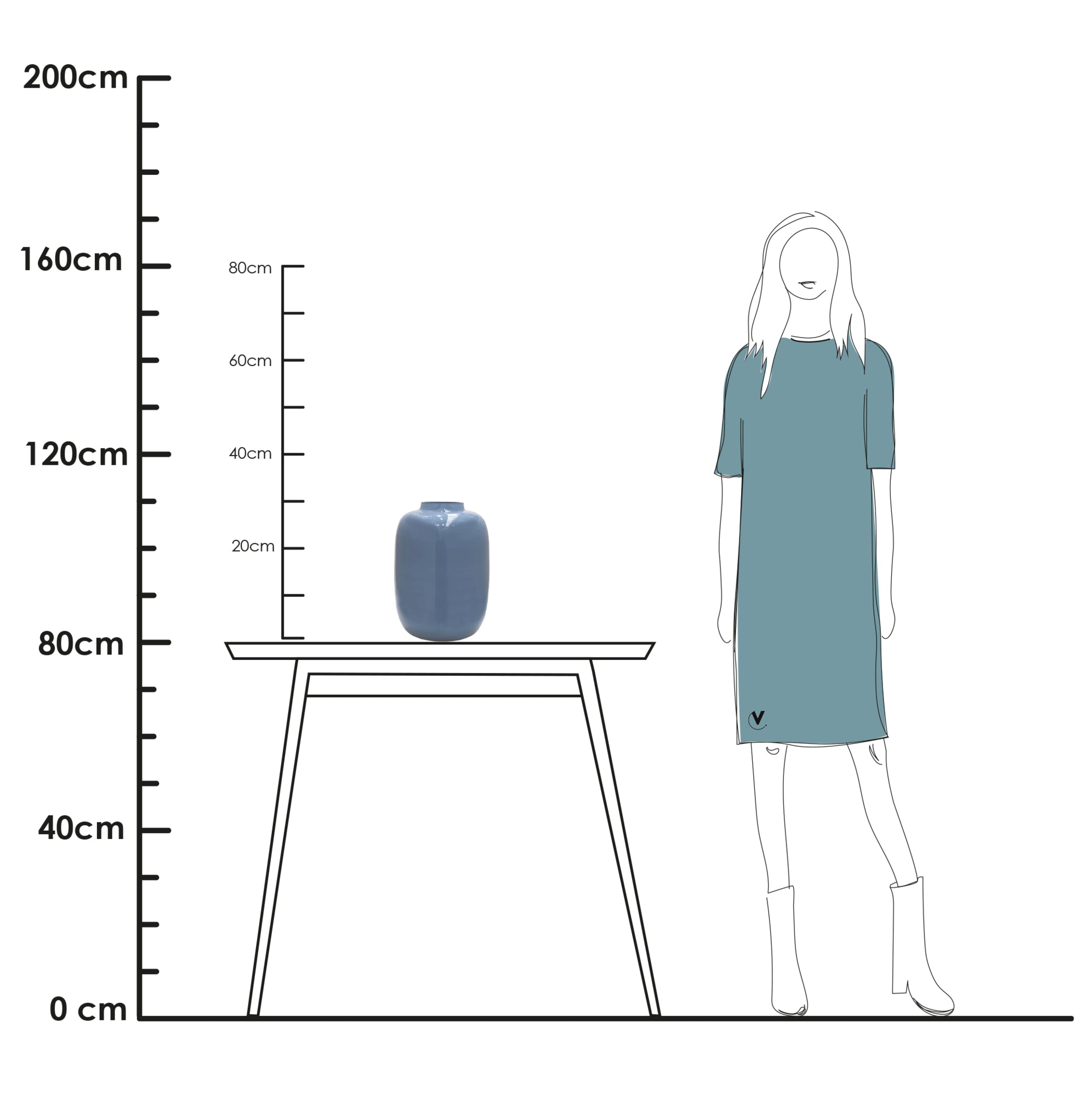 Vaas Artic S Light Blue Ø21 x H29 cm